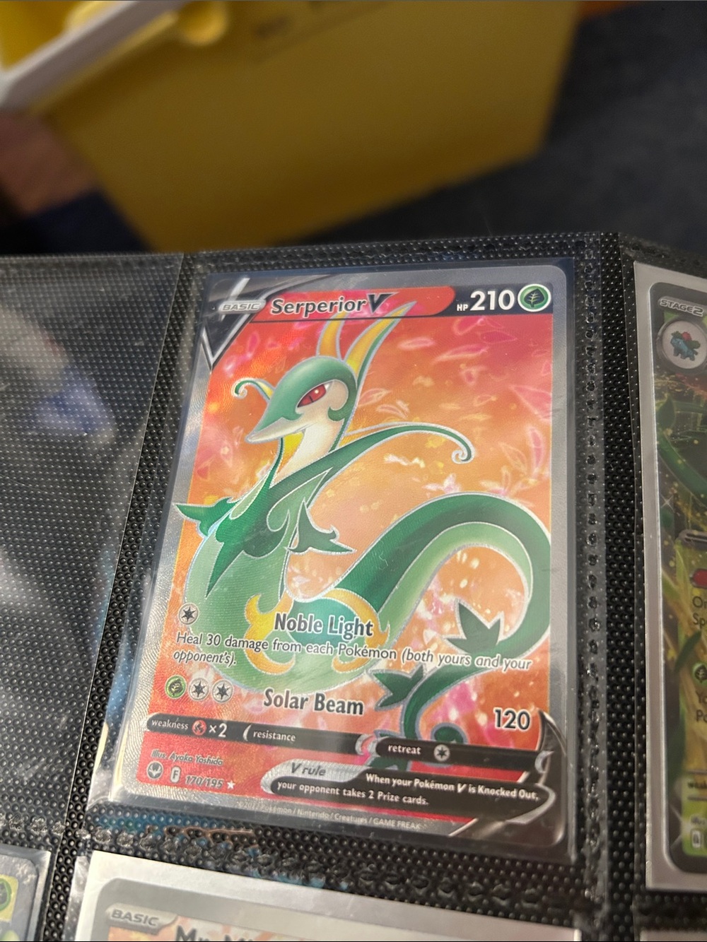 Pokemon Serperior V Card - Green and Pink Artwork